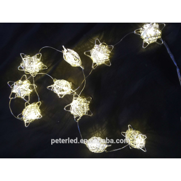 Christmas decoration LED battery operated indoor copper string light with shapes
